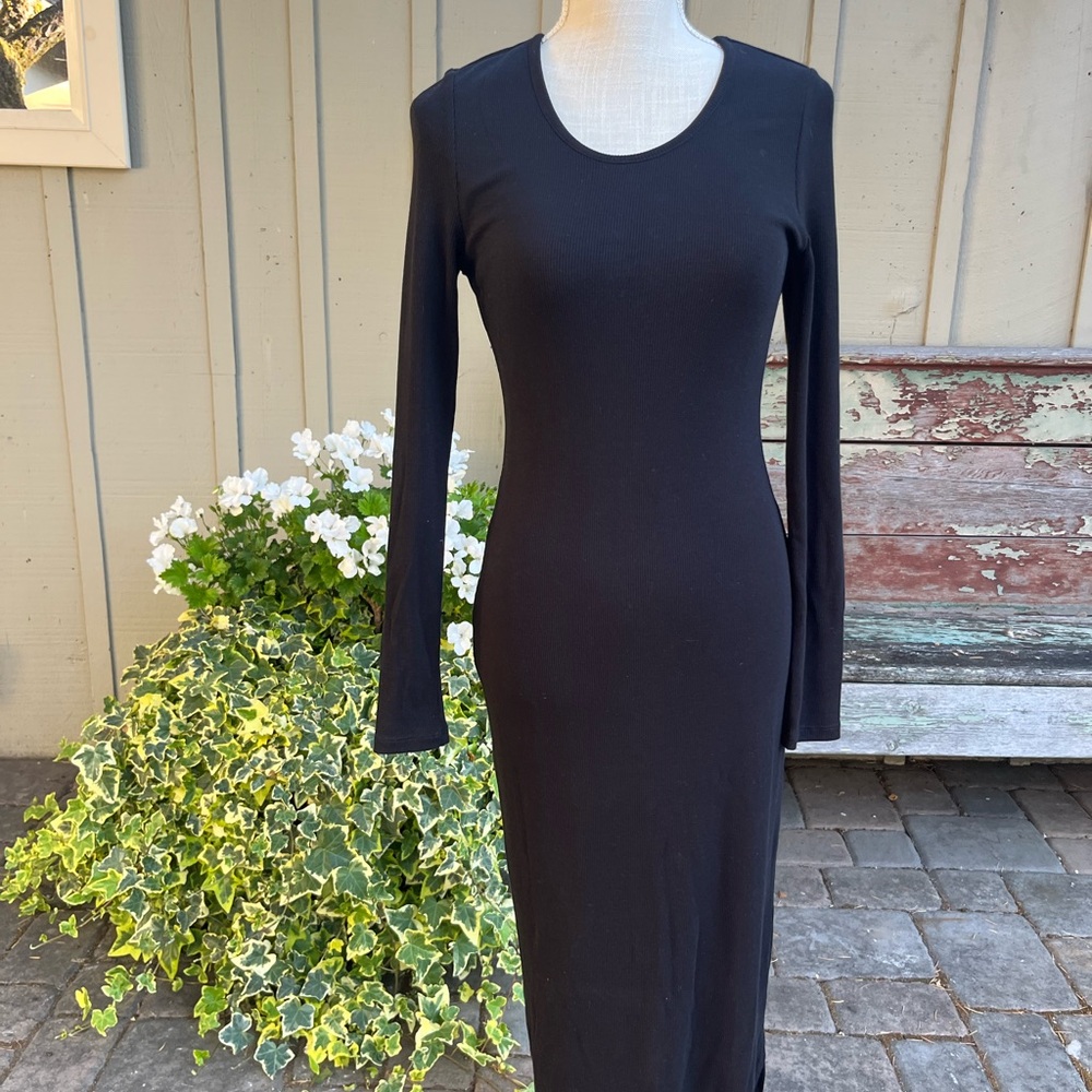 Marine Layer Lexi Rib Long-Sleeve Midi Dress